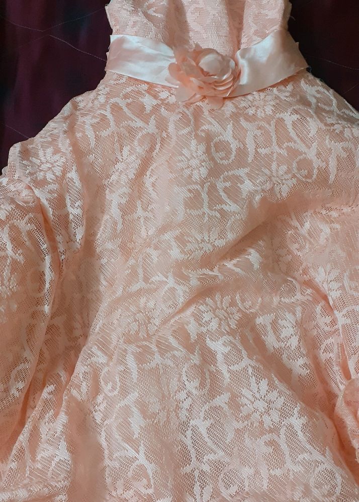 Peach Girl Party Frock