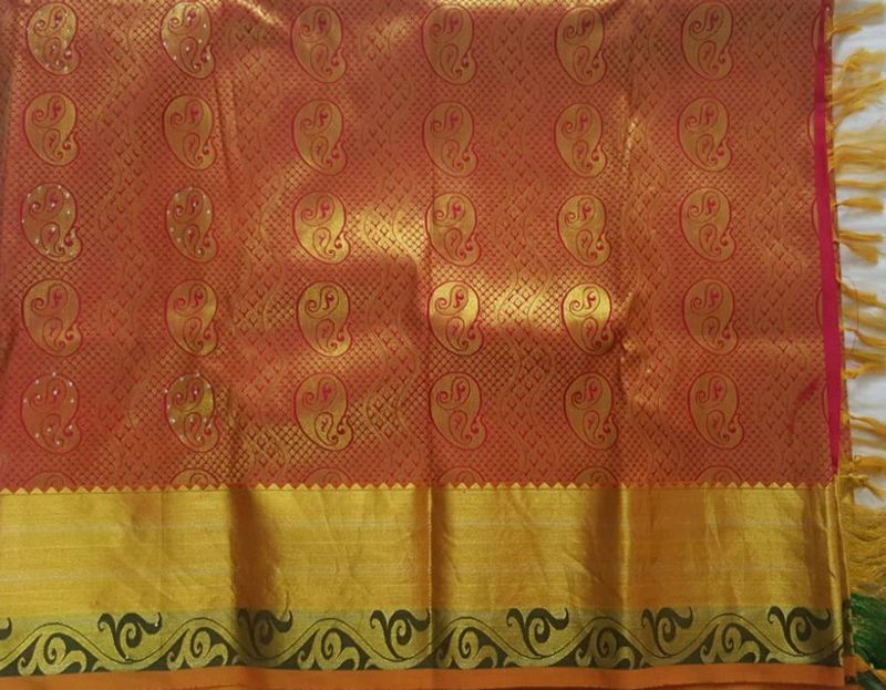 Pothys Pink Bridal Silk Saree