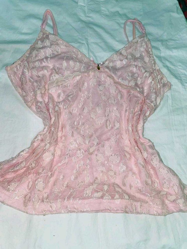 Pink Lace Chemise top