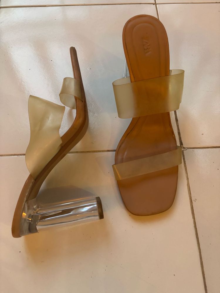 Chic Transparent Block Heel Sandals