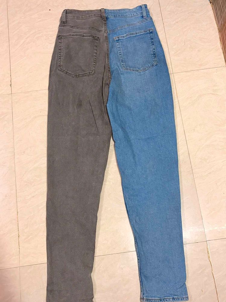 Two-Tone Denim Jeans