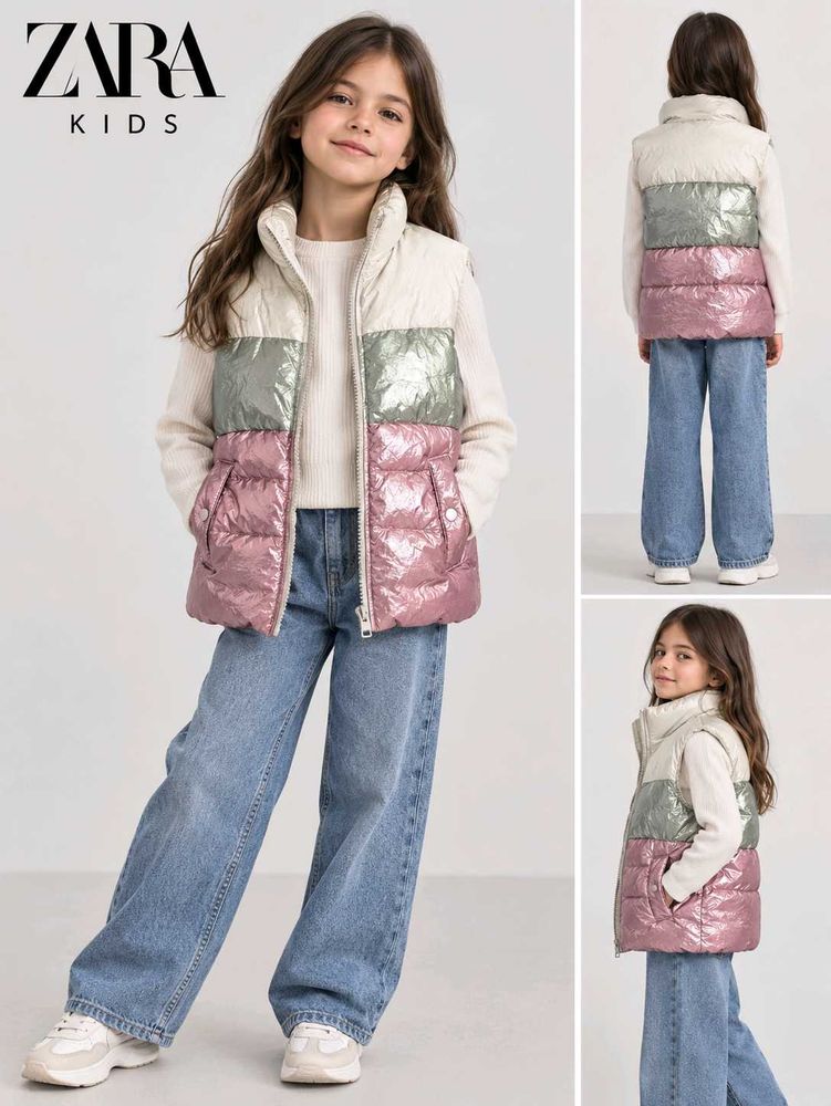 Zara Colorblock Puffer Vest