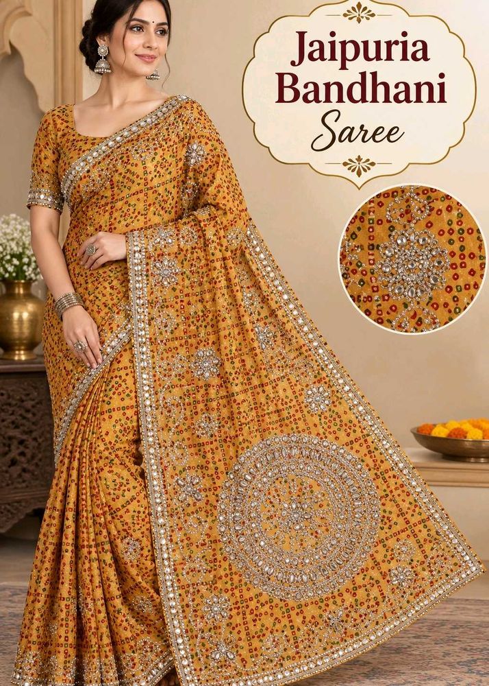 Jaipuri Bandhani Saree
