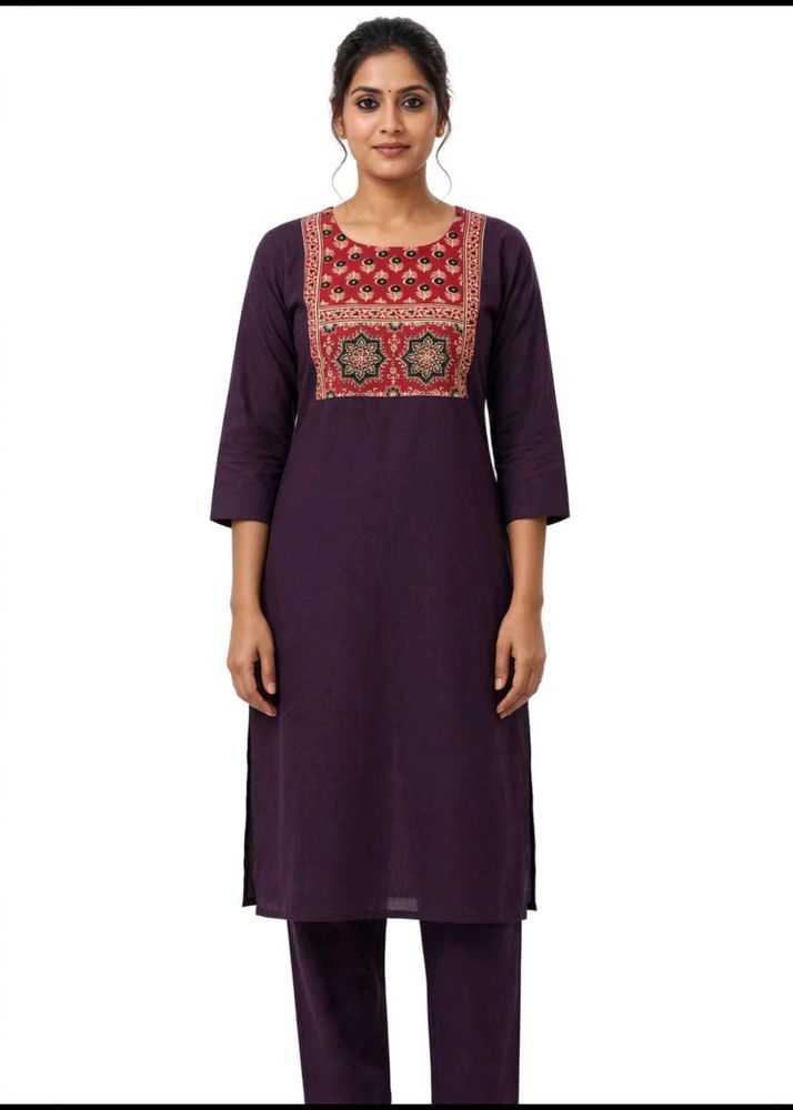 Elegant Purple Kurta Set S M L Size