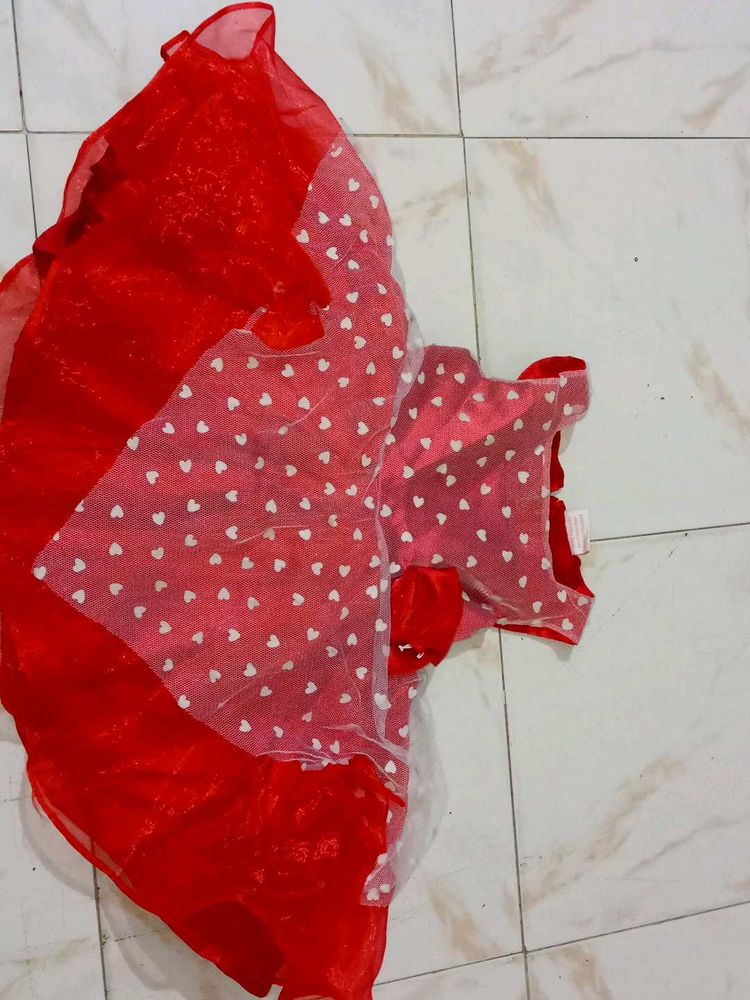 Red &amp; White dress for kids