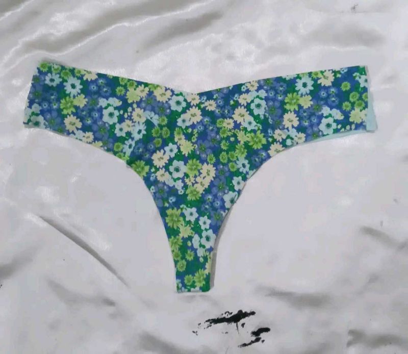 Floral Print Thong Panty