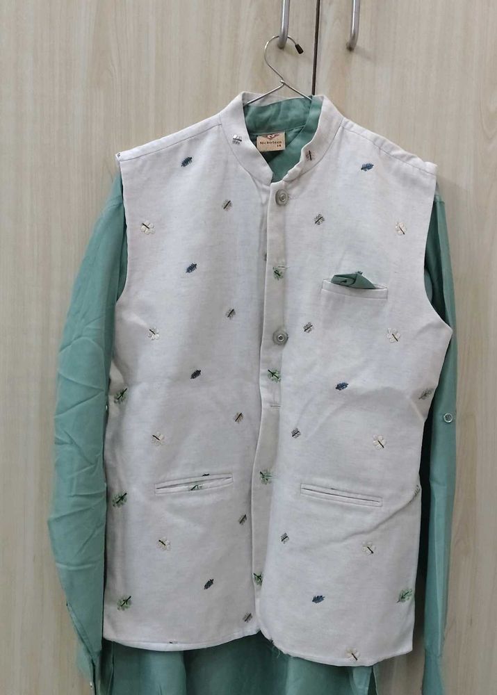 Teen's Ethnic Kurta with Nehru Jacket