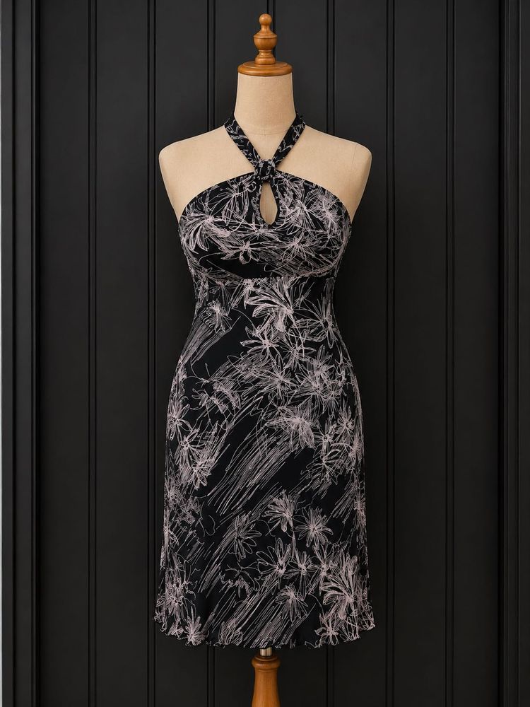 black abstract dress