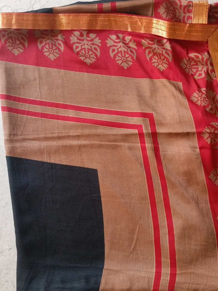 Elegant Red and Gold Saree