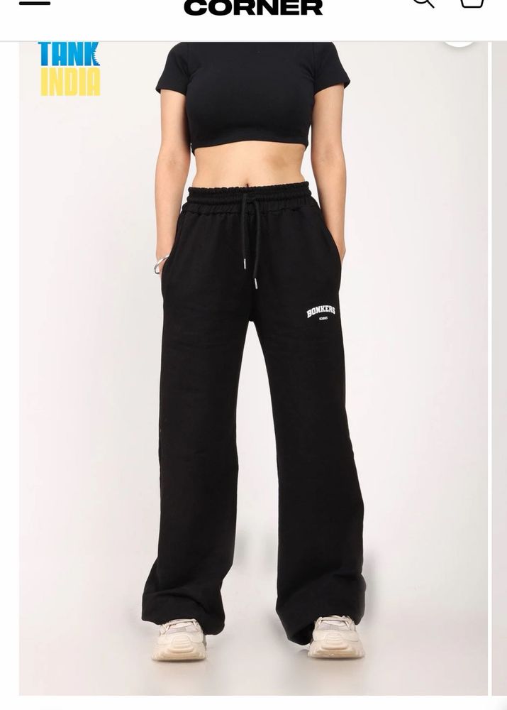 Comfortable Black Wide Leg Sweatpants