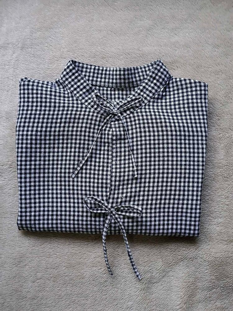 Cute Gingham Mini Shirt Dress