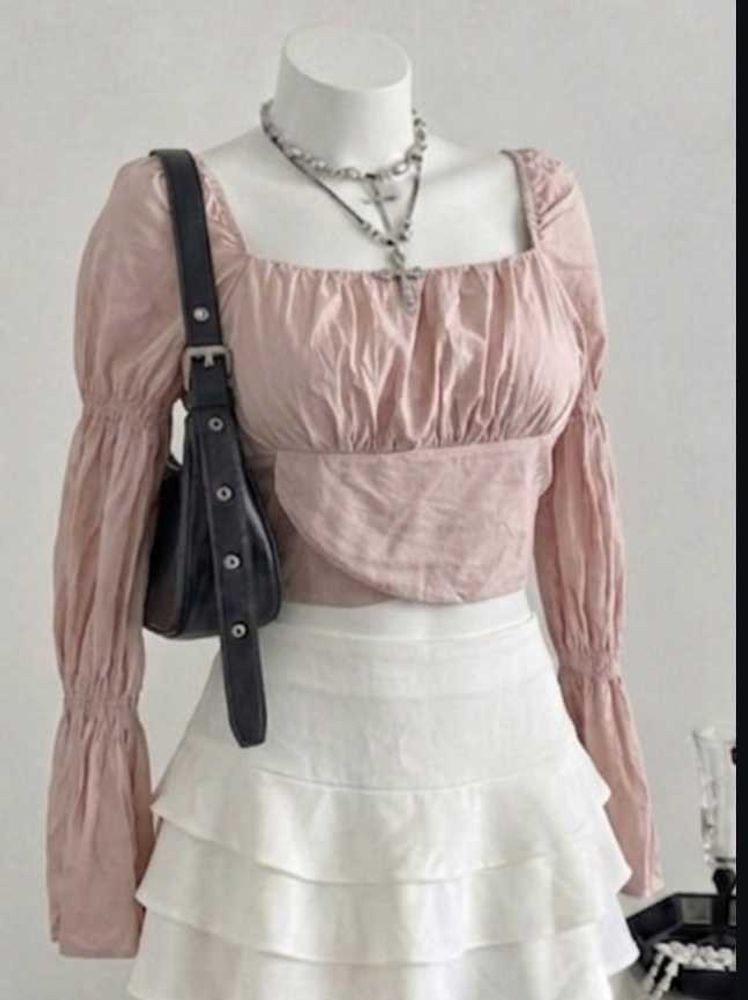 Pink Feminine Fairycore Cropped Top