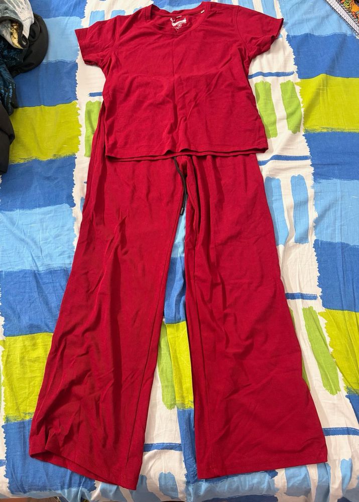 Red Comfort Night Suit Set