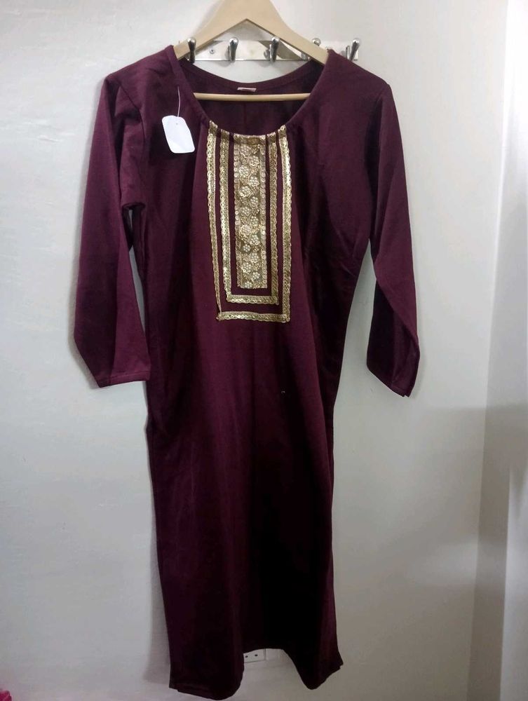 pearl worked winter Kurti