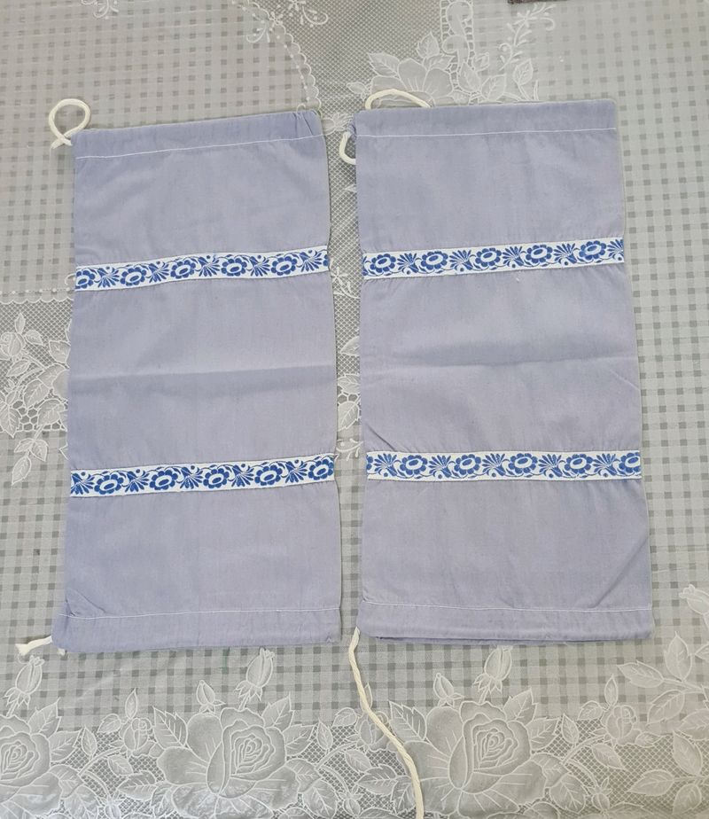 2 Grey Small round pillow or Bolster Covers