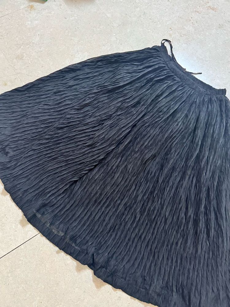 Black Crushed Navratri Skirt