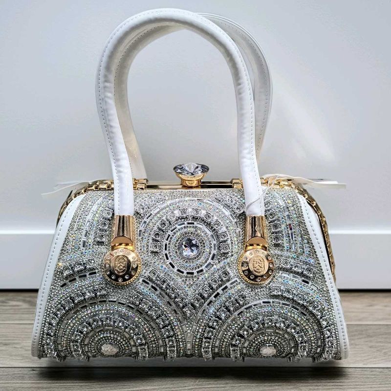 Sparkling White Embellished Clutch Bag