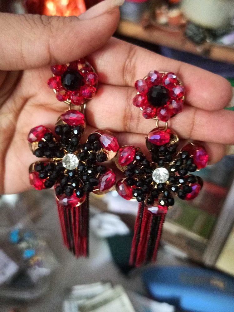 Exquisite Flower Tassel Earrings