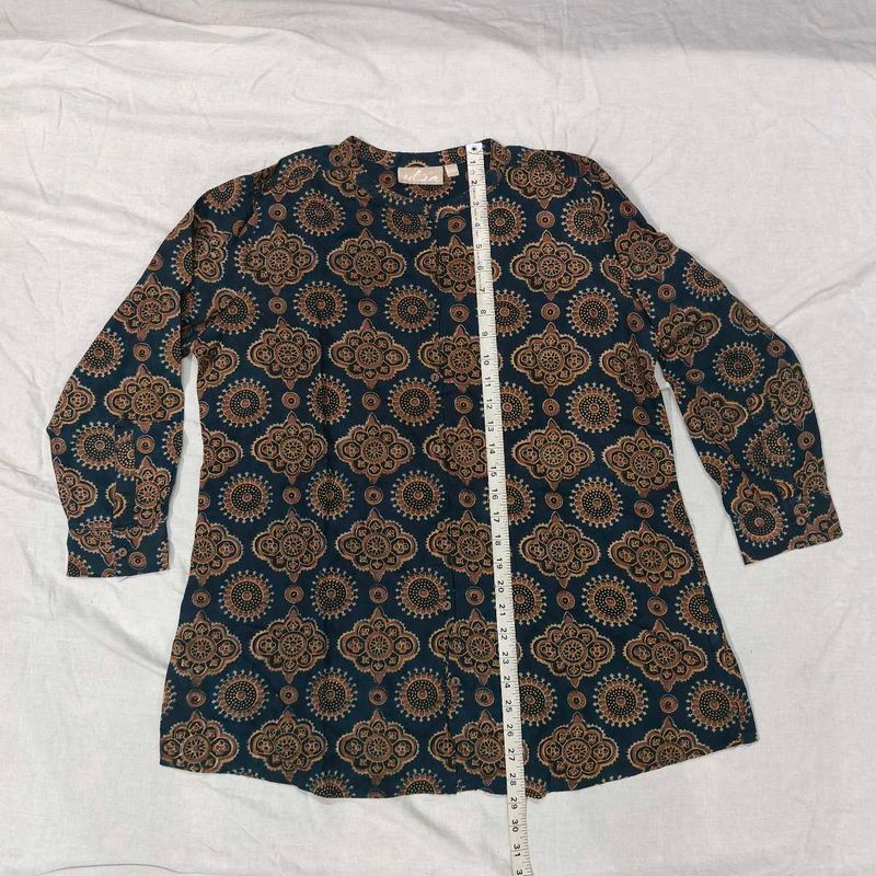 Boho Print Long Sleeve Tunic Top