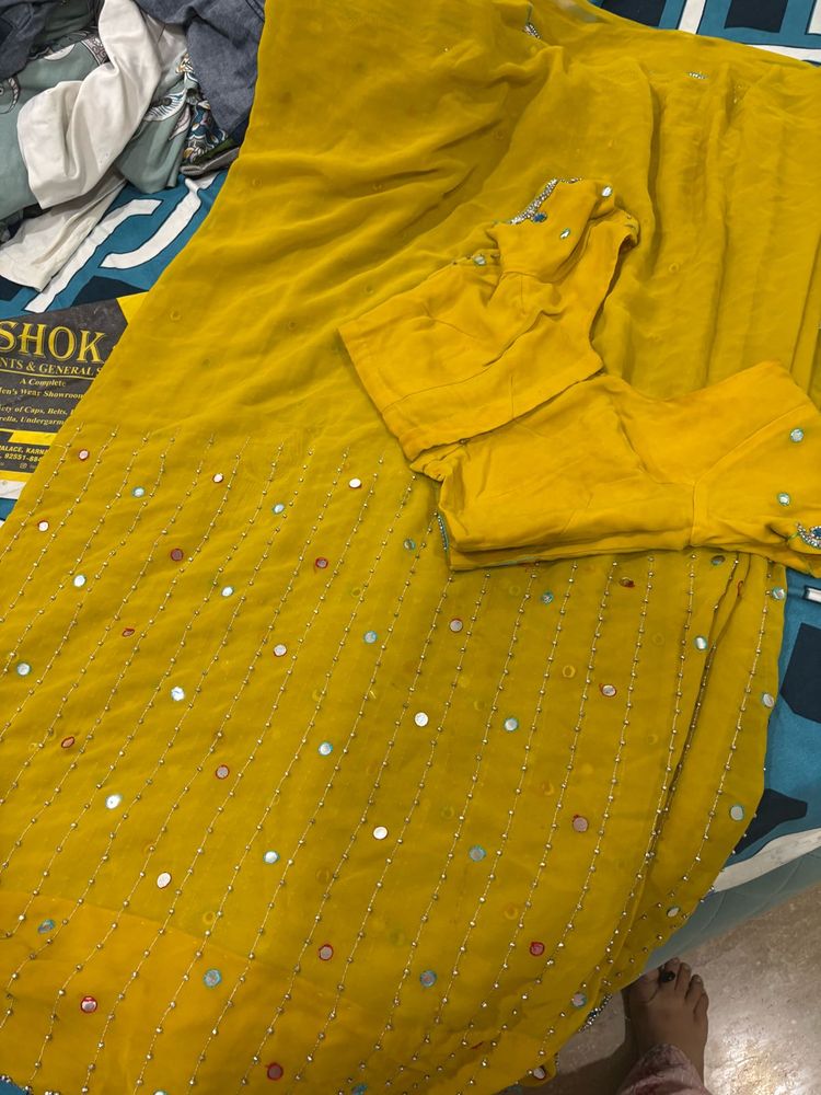 Vibrant Yellow Embroidered Lehenga Choli