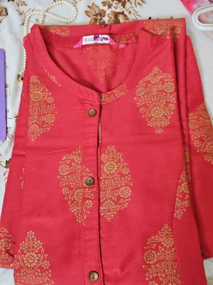 Elegant pink peach Printed Kurta