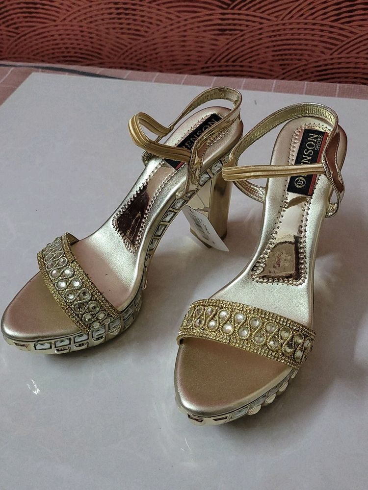Gold Embellished Heels