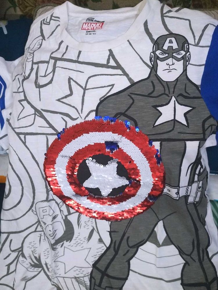 Marvel Captain America Sequin T-Shirt