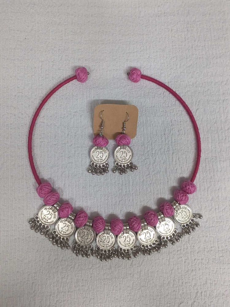 Handmade Coin Necklace &amp; Earrings Set
