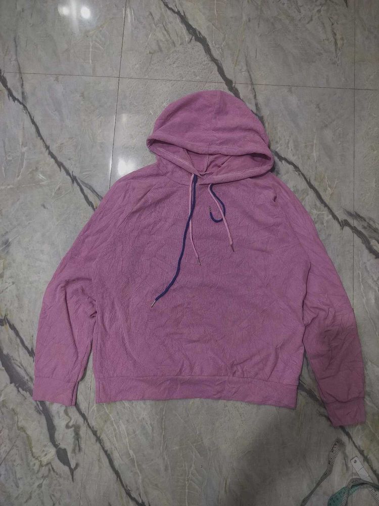 Pink Corduroy Hoodie