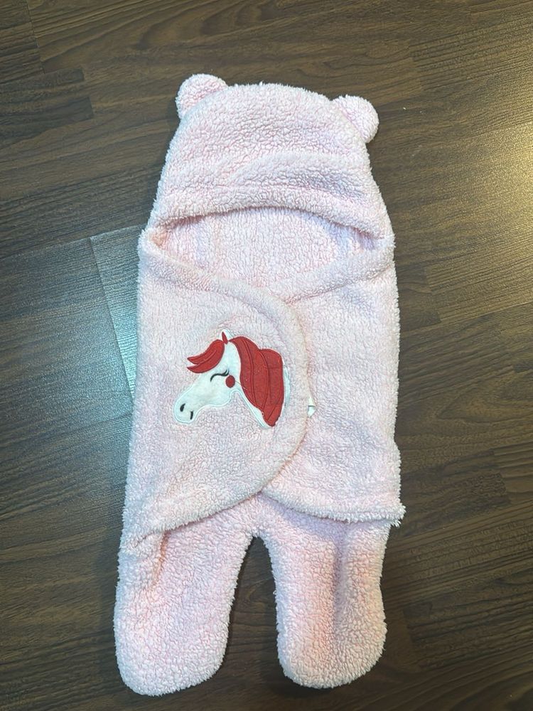 Adorable Pink Unicorn Baby Bunting