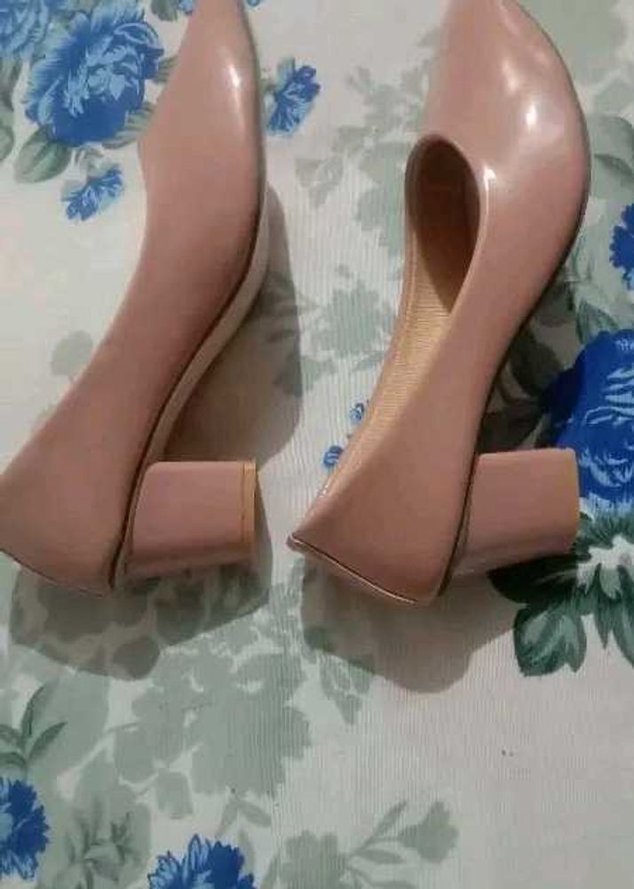 Chic Nude Block Heel Pumps