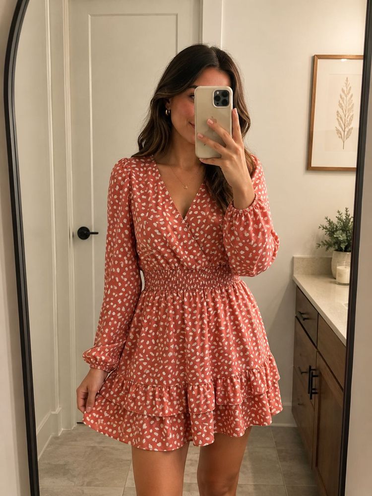 Chic Printed Wrap Dress