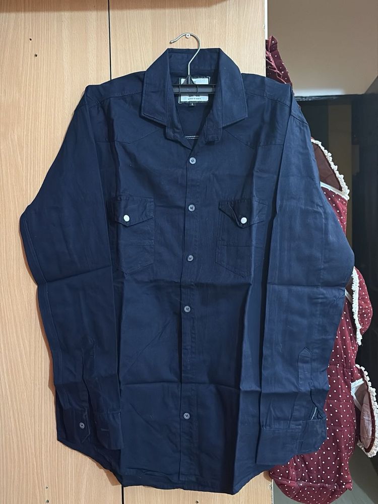 Navy Blue Long Sleeve Shirt