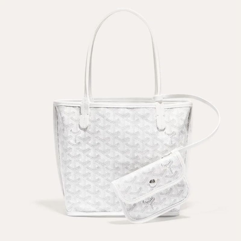 Goyard White Tote Bag with Pouch