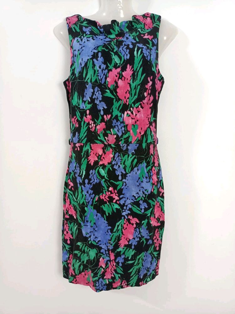 Mango black Floral dress