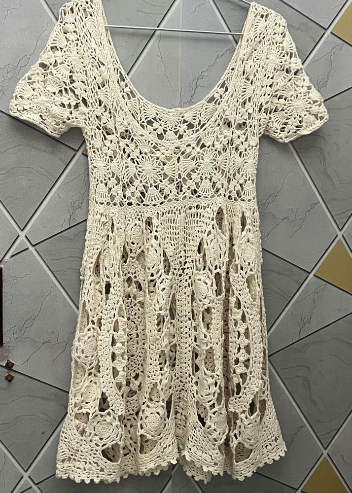 Vintage Crochet Mini Dress