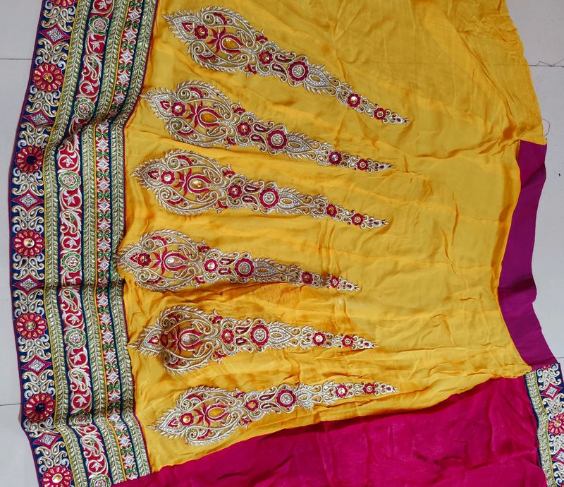 Heavy Partywear Bridal Lehenga Saree
