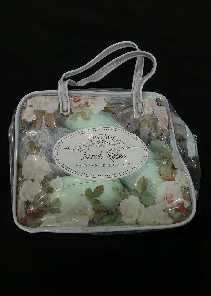 Vintage French Rose Bath Set