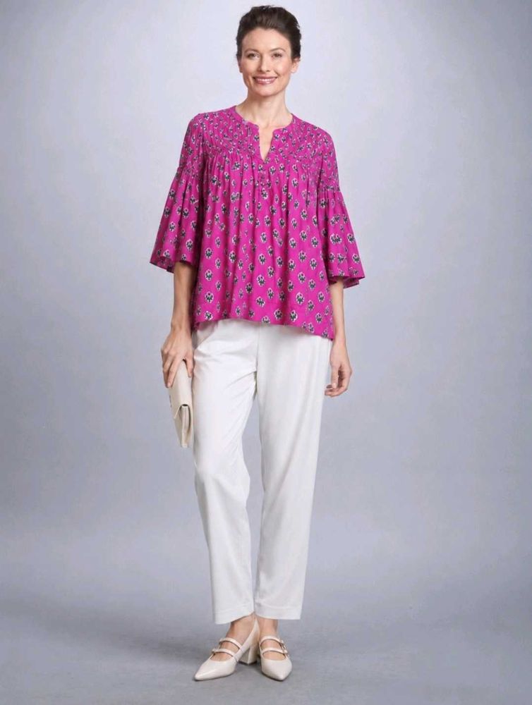 00170 Pink Floral tunic blouse