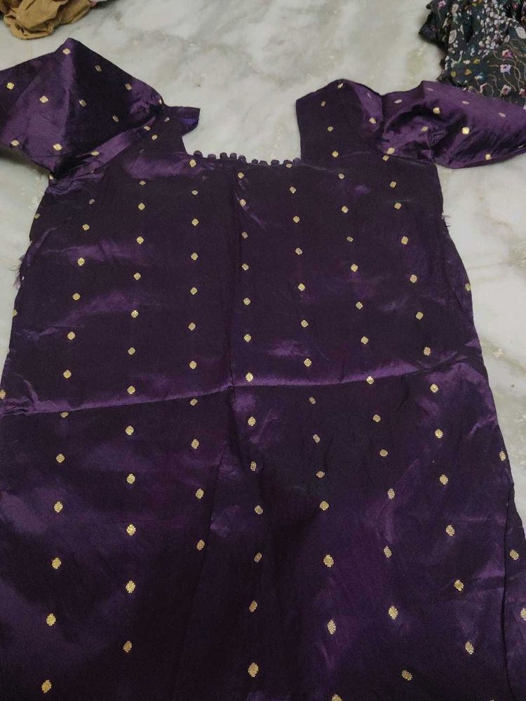 Elegant Purple Silk Blouse