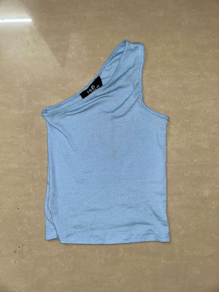 Baby Blue One Shoulder Top