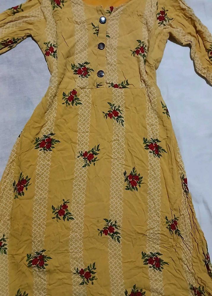 Floral Print Anarkali Kurta