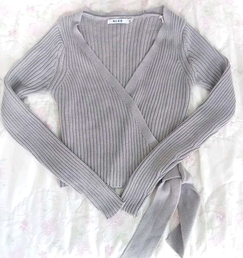 Ribbed Wrap Cardigan