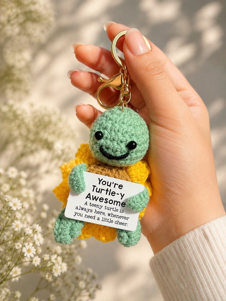 Cute Crochet Turtle Keychain