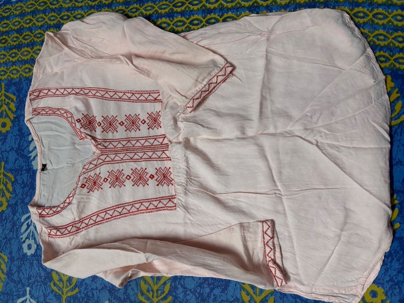 Pink Embroidered Kurta