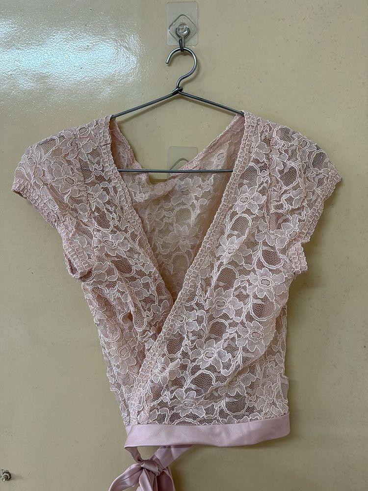 Peach Wrap Top