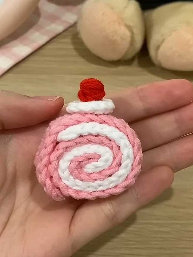 Handmade Crocheted Swiss Roll Charm