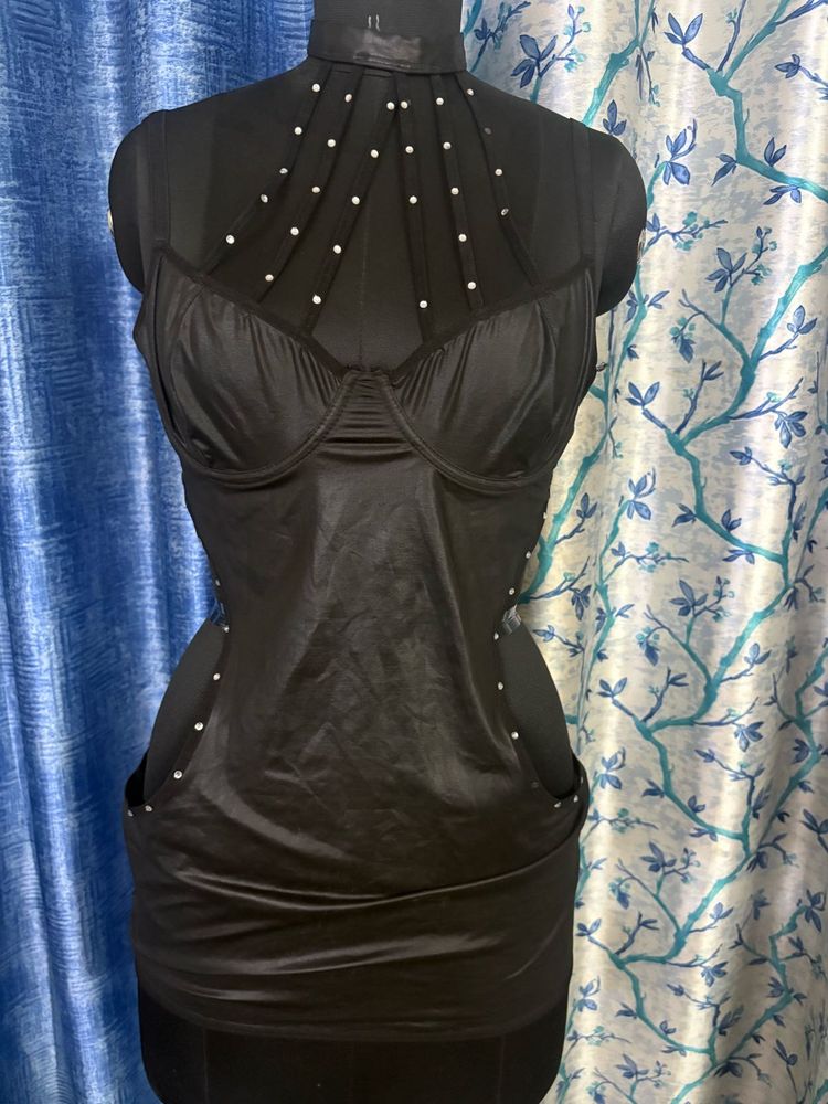 Sparkly Black Mini Dress