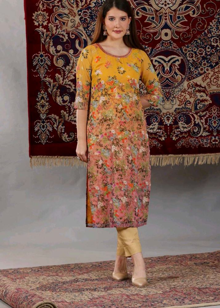 Aurelia Yellow Floral Kurta