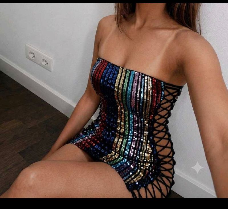 Sparkling Sequin Strapless Mini Dress